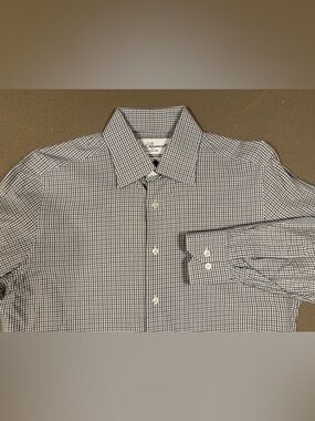 Men’s Eve & Ravenscroft Slim Fit Dress Shirt 42cm Gray & White Check